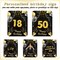 18 Pcs Happy Birthday Yard Signs with Stakes 2 x 5 M LED Lights Personalized Age Name Sign with 20 Number Stickers 14 Inch for Yard Lawn Garden Outdoor Decoration Party Supplies (Black Gold)